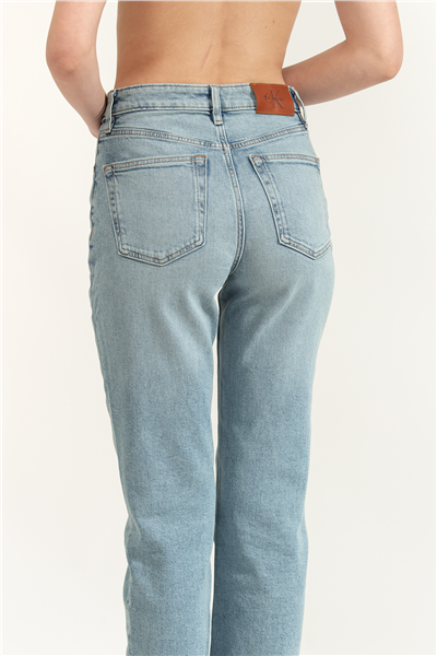 Calvin Klein High Rise Straight S Kadın Jean Pantolon Gri