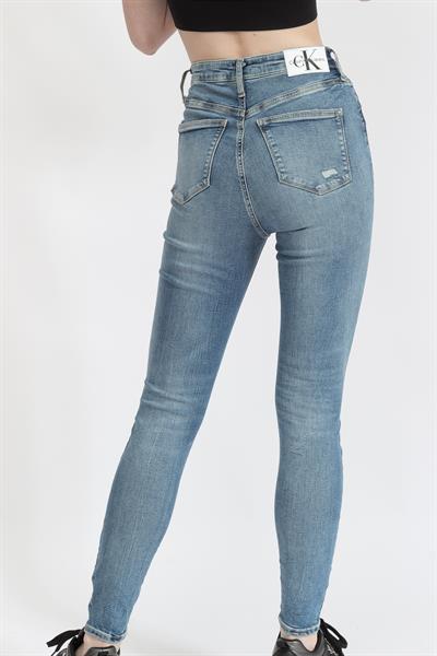 Calvin Klein High Rise Super Skinny Ankle Kadın Jean Pantolon Lacivert