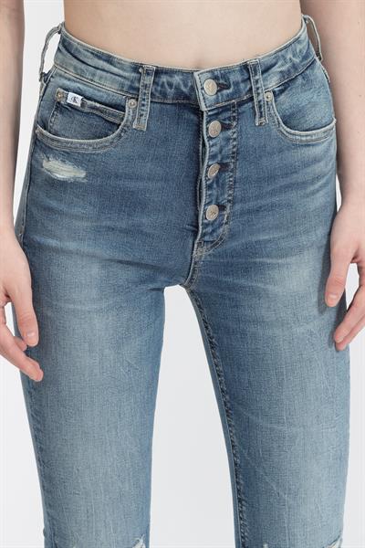 Calvin Klein High Rise Super Skinny Ankle Kadın Jean Pantolon Lacivert