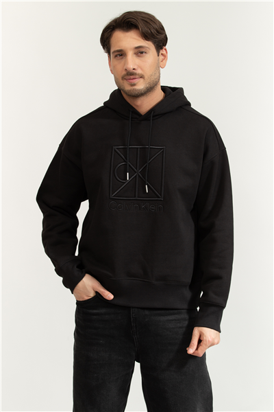 Calvin Klein Hvy Weight Terry CK Emblem Hoodi Erkek Kapüşonlu Sweatshirt