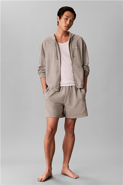 Calvin Klein Icon Essnl L/S Full Zıp Hoodıe Erkek Pijama Üstü Gri
