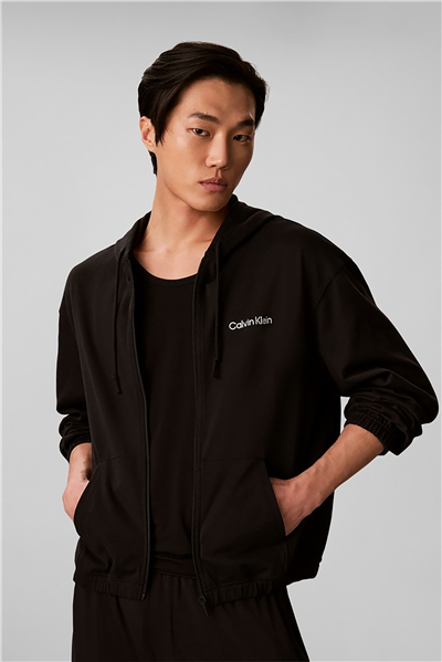 Calvin Klein Icon Essnl L/S Full Zıp Hoodıe Erkek Pijama Üstü Siyah