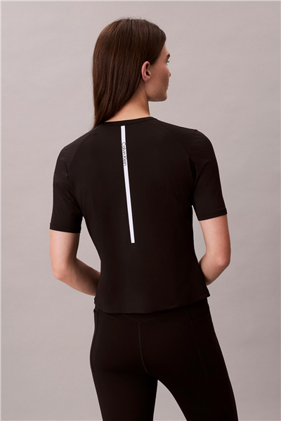 Calvin Klein Icon Sport Actıve Ss Tee Kadın Bisiklet Yaka T-Shirt Siyah