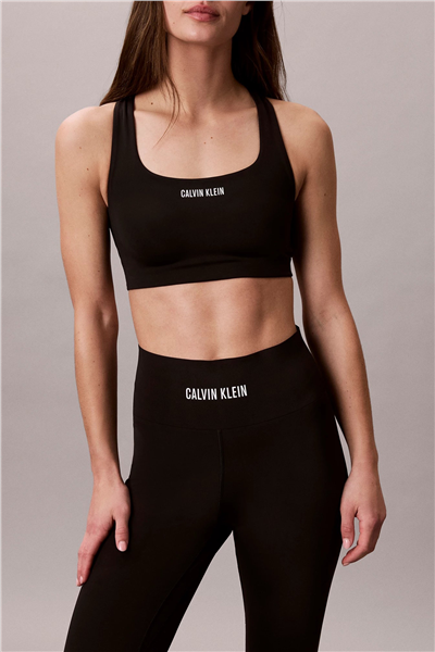 Calvin Klein Intense Power Medium Support Bra Kadın Sporcu Sütyen Siyah