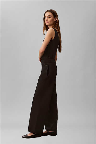 Calvin Klein Interlock Wıde Leg Pull On Pant Kadın Pantolon Siyah