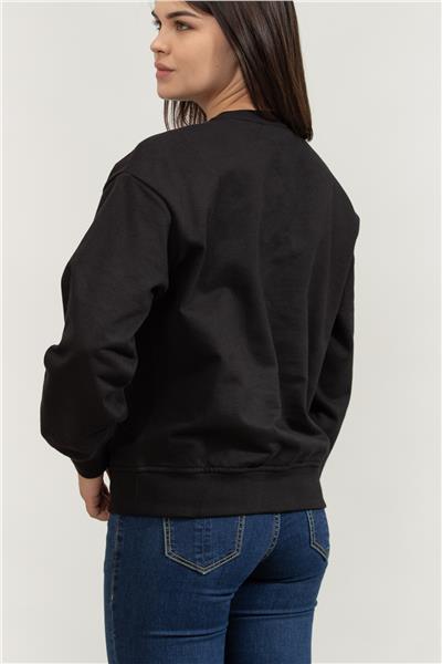 Calvin Klein Ls Monologo French Terry Rlxd Cn Kadın Bisiklet Yaka Sweatshirt