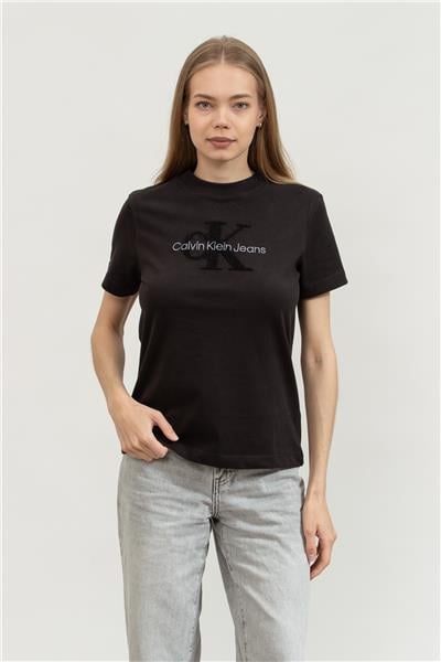 Calvin Klein Kadın Bisiklet Yaka T-Shirt Siyah