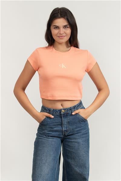 Calvin Klein A- Monogram Baby Tee Kadın Bisiklet Yaka T-Shirt