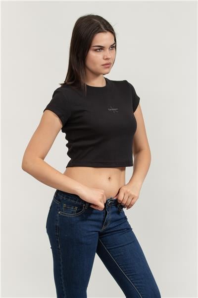Calvin Klein A- Monogram Baby Tee Kadın Bisiklet Yaka T-Shirt