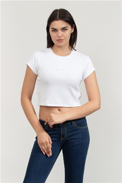 Calvin Klein A- Monogram Baby Tee Kadın Bisiklet Yaka T-Shirt