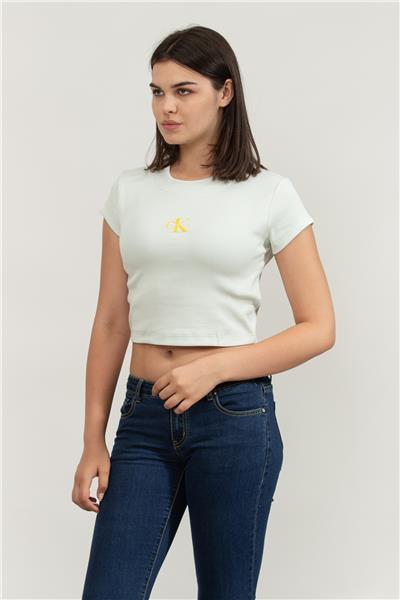 Calvin Klein A- Monogram Baby Tee Kadın Bisiklet Yaka T-Shirt