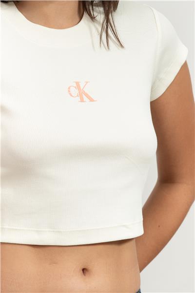 Calvin Klein A- Monogram Baby Tee Kadın Bisiklet Yaka T-Shirt