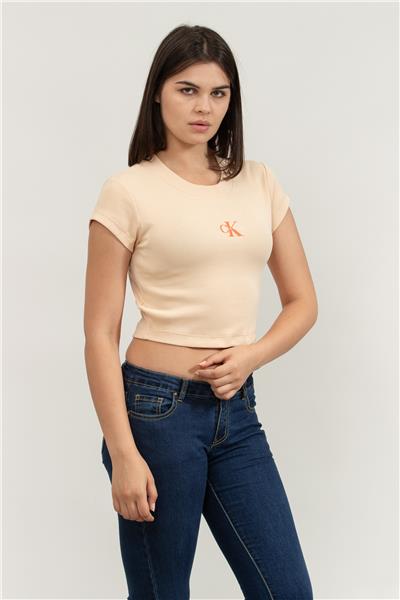 Calvin Klein A- Monogram Baby Tee Kadın Bisiklet Yaka T-Shirt