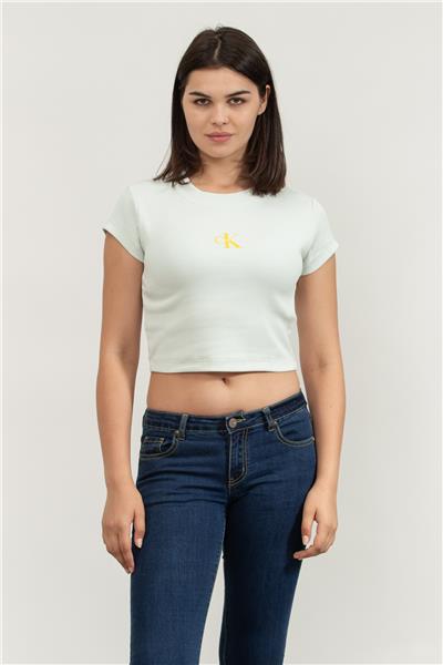Calvin Klein A- Monogram Baby Tee Kadın Bisiklet Yaka T-Shirt
