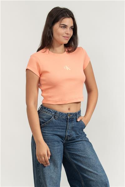Calvin Klein A- Monogram Baby Tee Kadın Bisiklet Yaka T-Shirt