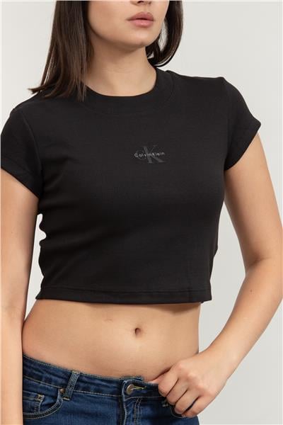 Calvin Klein A- Monogram Baby Tee Kadın Bisiklet Yaka T-Shirt