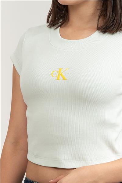 Calvin Klein A- Monogram Baby Tee Kadın Bisiklet Yaka T-Shirt