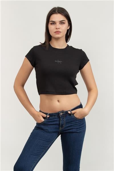 Calvin Klein A- Monogram Baby Tee Kadın Bisiklet Yaka T-Shirt