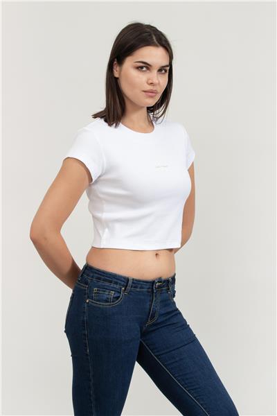 Calvin Klein A- Monogram Baby Tee Kadın Bisiklet Yaka T-Shirt
