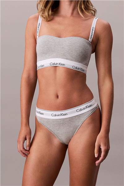 Calvin Klein Kadın High Leg Tanga Külot Gri