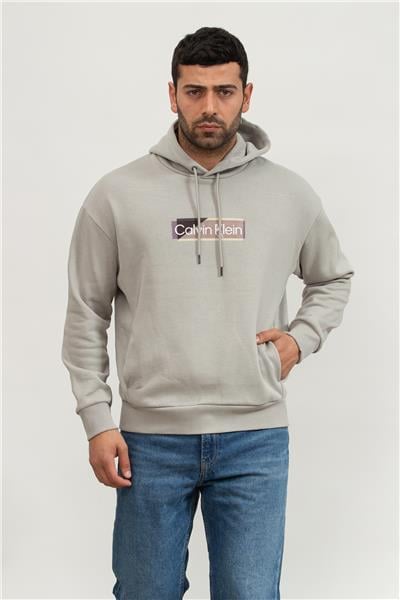 Calvin Klein Layered Gel Logo Erkek Kapüşonlu Sweatshirt