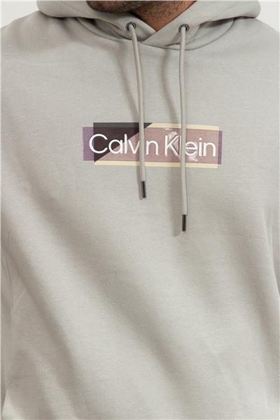 Calvin Klein Layered Gel Logo Erkek Kapüşonlu Sweatshirt