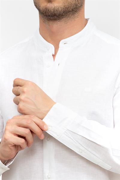 Calvin Klein Linen Cotton Stand Up Erkek Gömlek