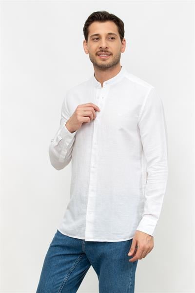 Calvin Klein Linen Cotton Stand Up Erkek Gömlek