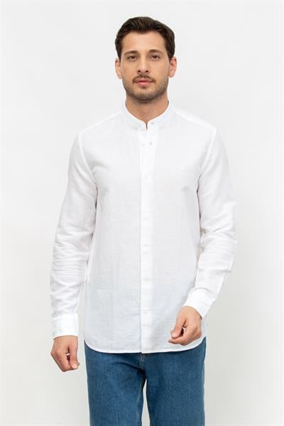 Calvin Klein Linen Cotton Stand Up Erkek Gömlek