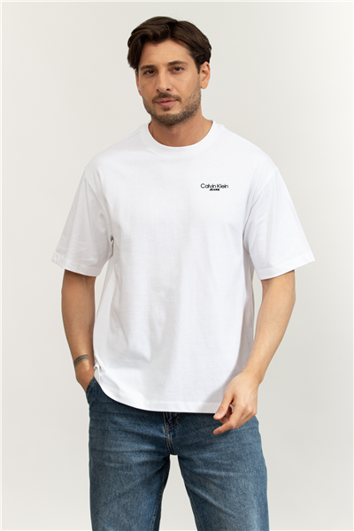 Calvin Klein Logo Back Print T-Shirt Erkek Bisiklet Yaka T-Shirt
