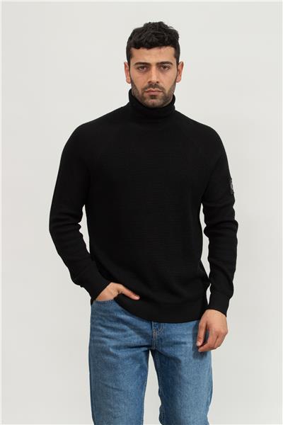 Calvin Klein Logo Erkek Triko Siyah