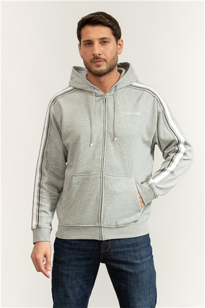 Calvin Klein Logo Tape Fz Hoodie Erkek Kapüşonlu Sweatshirt