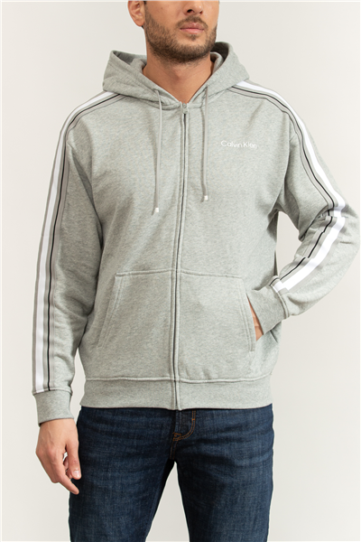 Calvin Klein Logo Tape Fz Hoodie Erkek Kapüşonlu Sweatshirt