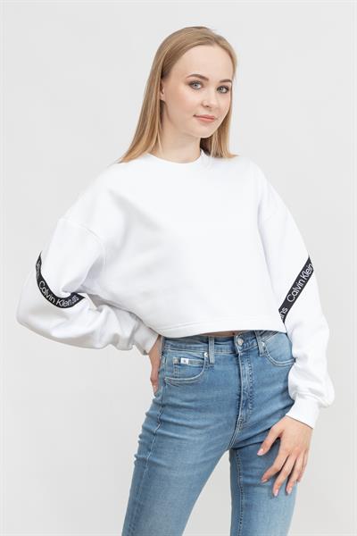 Calvin Klein Logo Tape Kadın Bisiklet Yaka Sweatshirt