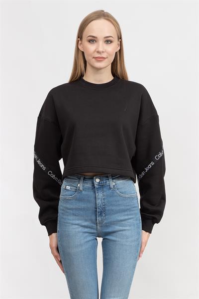 Calvin Klein Logo Tape Kadın Bisiklet Yaka Sweatshirt