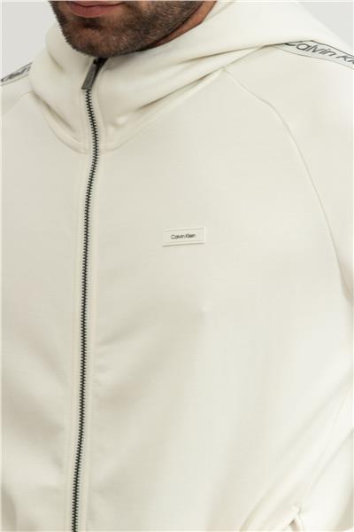 Calvin Klein Logo Tape Raglan Zip Through Erkek Fermuarlı Sweatshirt Mavi