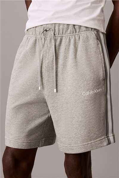 Calvin Klein Logo Tape Terry Erkek Şort Gri