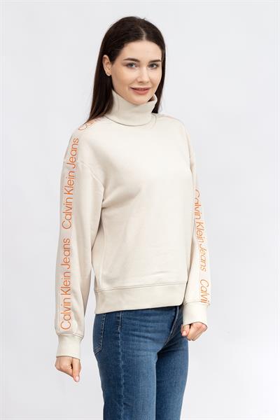 Calvin Klein Logo Tape/Jacquard Kadın Bisiklet Yaka Sweatshirt