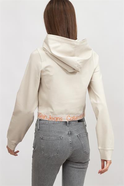 Calvin Klein Logo Tape/Jacquard Kadın Kapüşonlu Sweatshirt