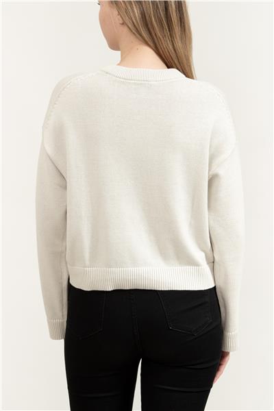 Calvin Klein Long Sleeve Smooth Cotton Ck Kadın Triko