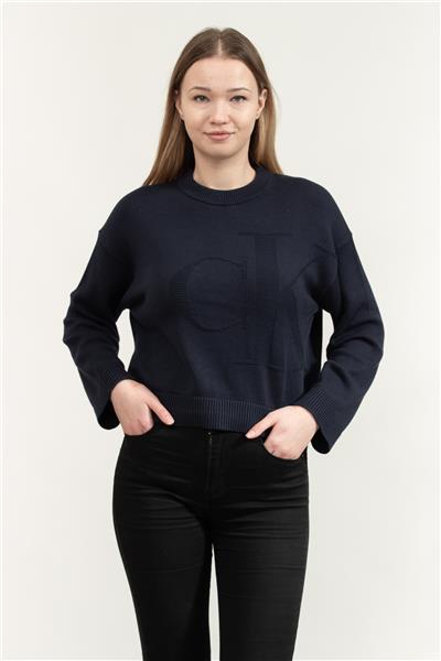 Calvin Klein Long Sleeve Smooth Cotton Ck Kadın Triko