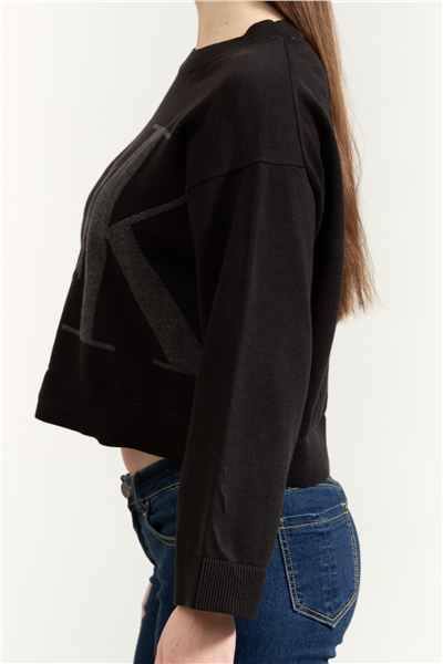 Calvin Klein Long Sleeve Smooth Cotton CK Jac Kadın Triko