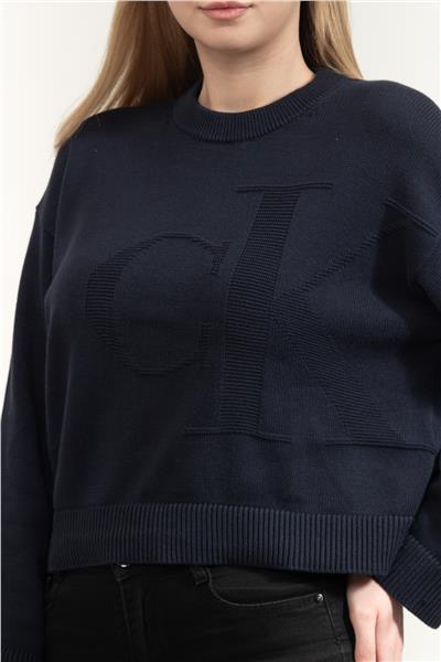 Calvin Klein Long Sleeve Smooth Cotton Ck Kadın Triko