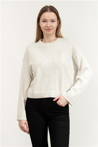 Calvin Klein Long Sleeve Smooth Cotton Ck Kadın Triko