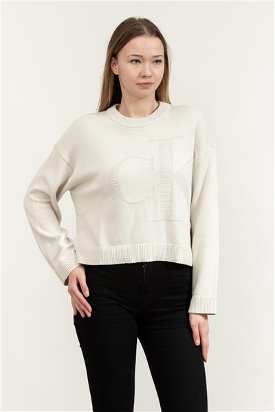 Calvin Klein Long Sleeve Smooth Cotton Ck Kadın Triko