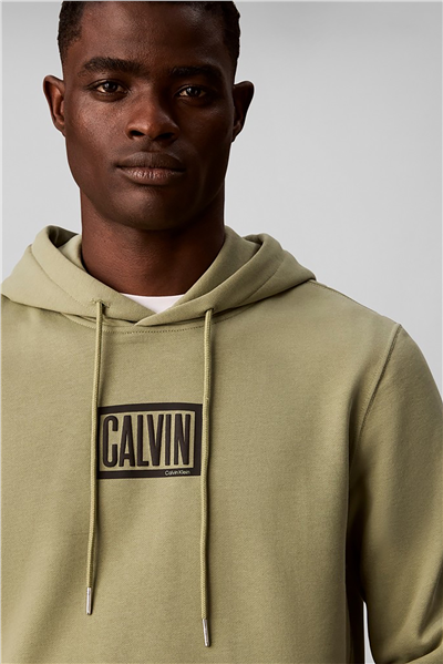 Calvin Klein Ls 350Terry Eu Clvin Box Logo Ho Erkek Bisiklet Yaka Sweatshirt