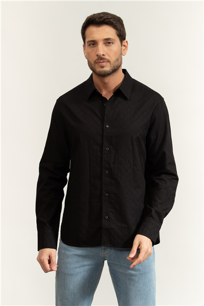 Calvin Klein LS Aop Jacquard Easy Shirt Erkek Gömlek
