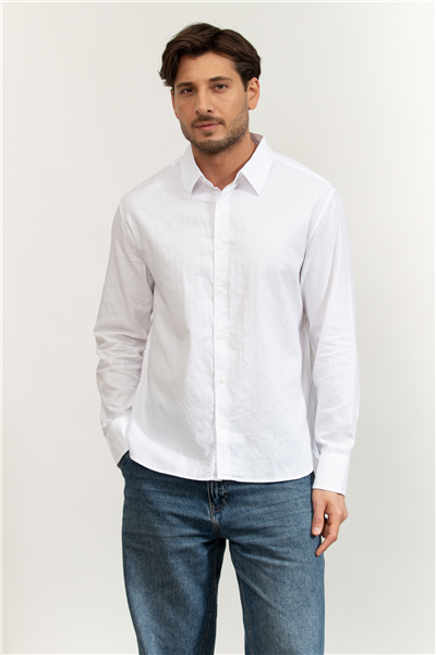 Calvin Klein LS Aop Jacquard Easy Shirt Erkek Gömlek