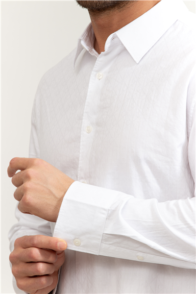 Calvin Klein LS Aop Jacquard Easy Shirt Erkek Gömlek