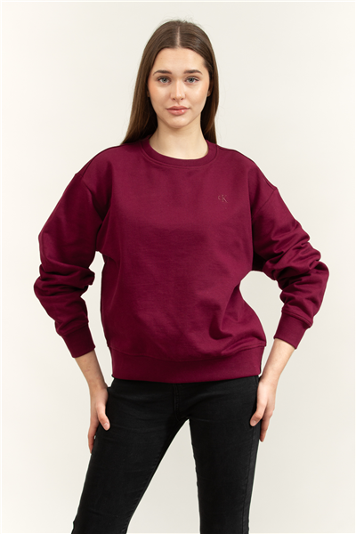 Calvin Klein LS Archive Logo French Terry Rlx Kadın Bisiklet Yaka Sweatshirt
